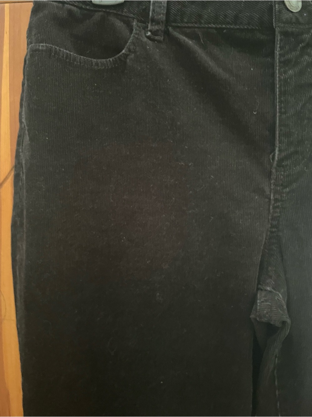 Vintage Talbots Women’s Black Corduroy Straight-Leg Pants Size 10P - Picture 2 of 4